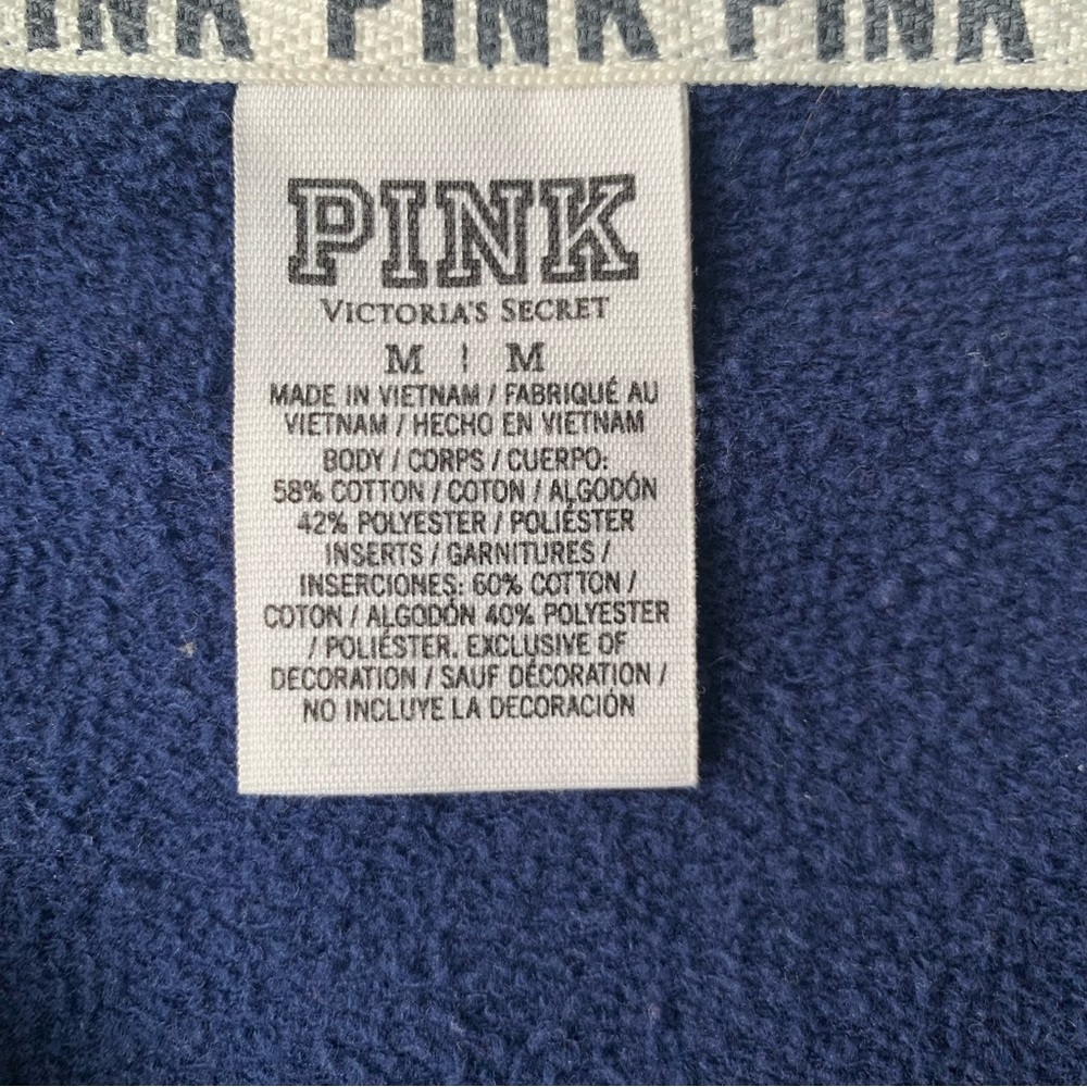 Victoria Secret PINK Hoodie with Kangaroo Pouch Size Medium Blue - Picture 4 of 6